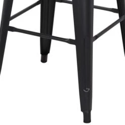 Mathi Design Chaises Et Tabourets De Bar Tabouret De Bar En Acier Gris Et Bois Foncé -Bancs Soldes tabouret de bar en acier gris et bois fonce 4