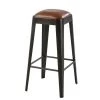 Maisons Du Monde Chaises Et Tabourets De Bar Tabouret De Bar En Cuir Marron Et Métal Noir -Bancs Soldes tabouret de bar en cuir marron et metal noir 1000 11 8 186025 1