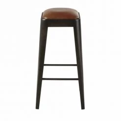 Maisons Du Monde Chaises Et Tabourets De Bar Tabouret De Bar En Cuir Marron Et Métal Noir -Bancs Soldes tabouret de bar en cuir marron et metal noir 1000 11 8 186025 2