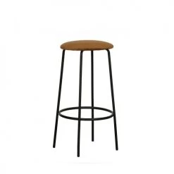 Woood Chaises Et Tabourets De Bar Tabouret De Bar En Métal Et Velours Ocre