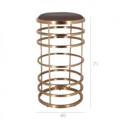 Now’s Home Chaises Et Tabourets De Bar Tabouret De Bar En Microfibre Marron Pied En Acier Inoxydable Brossé -Bancs Soldes tabouret de bar en microfibre marron pied en acier inoxydable brosse 5