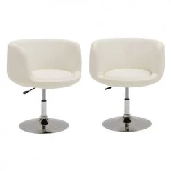 Happy Garden Chaises Et Tabourets De Bar Tabouret De Bar En Simili Cuir Blanc -Bancs Soldes tabouret de bar en simili cuir blanc 2