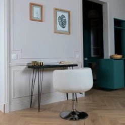 Happy Garden Chaises Et Tabourets De Bar Tabouret De Bar En Simili Cuir Blanc -Bancs Soldes tabouret de bar en simili cuir blanc 5