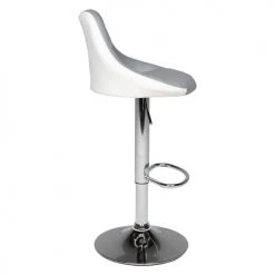 Happy Garden Chaises Et Tabourets De Bar Tabouret De Bar En Simili Cuir Gris Et Blanc -Bancs Soldes tabouret de bar en simili cuir gris et blanc 2