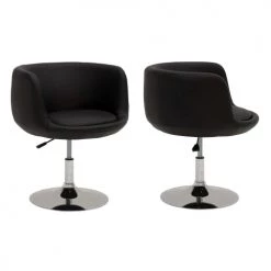 Happy Garden Chaises Et Tabourets De Bar Tabouret De Bar En Simili Cuir Noir -Bancs Soldes tabouret de bar en simili cuir noir 2