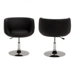 Happy Garden Chaises Et Tabourets De Bar Tabouret De Bar En Simili Cuir Noir -Bancs Soldes tabouret de bar en simili cuir noir 3