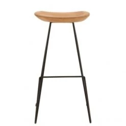 Hellin Chaises Et Tabourets De Bar Tabouret De Bar En Teck Et Métal (lot De 2) -Bancs Soldes tabouret de bar en teck et metal lot de 2 4