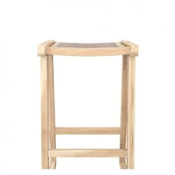 Rendez Vous Déco Chaises Et Tabourets De Bar Tabouret De Bar En Teck Et Rotin Naturel 66 Cm -Bancs Soldes tabouret de bar en teck et rotin naturel 66 cm 3
