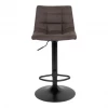 Meubles & Design Chaises Et Tabourets De Bar Tabouret De Bar En Tissu Avec Pieds Noirs Gris Foncé -Bancs Soldes tabouret de bar en tissu avec pieds noirs gris fonce 2