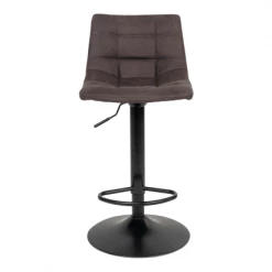 Meubles & Design Chaises Et Tabourets De Bar Tabouret De Bar En Tissu Avec Pieds Noirs Gris Foncé