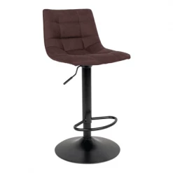 Meubles & Design Chaises Et Tabourets De Bar Tabouret De Bar En Tissu Avec Pieds Noirs Marron -Bancs Soldes tabouret de bar en tissu avec pieds noirs marron 2
