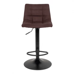 Meubles & Design Chaises Et Tabourets De Bar Tabouret De Bar En Tissu Avec Pieds Noirs Marron