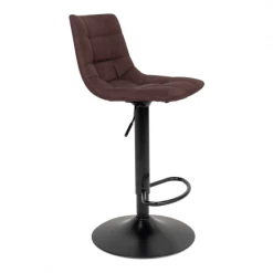 Meubles & Design Chaises Et Tabourets De Bar Tabouret De Bar En Tissu Avec Pieds Noirs Marron -Bancs Soldes tabouret de bar en tissu avec pieds noirs marron 3