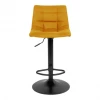Meubles & Design Chaises Et Tabourets De Bar Tabouret De Bar En Tissu Avec Pieds Noirs Moutarde -Bancs Soldes tabouret de bar en tissu avec pieds noirs moutarde