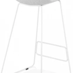 Kokoon Design Chaises Et Tabourets De Bar Tabouret De Bar En Tissu Gris Clair Et Métal Blanc H95cm -Bancs Soldes tabouret de bar en tissu gris clair et metal blanc h95cm 3