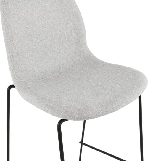Kokoon Design Chaises Et Tabourets De Bar Tabouret De Bar En Tissu Gris Clair Et Métal Noir H112cm 8 Kokoon Design Chaises Et Tabourets De Bar Tabouret De Bar En Tissu Gris Clair Et Métal Noir H112cm – Image 6