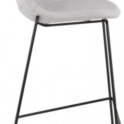 Kokoon Design Chaises Et Tabourets De Bar Tabouret De Bar En Tissu Gris Clair Et Métal Noir H112cm -Bancs Soldes tabouret de bar en tissu gris clair et metal noir h112cm 2