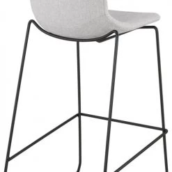 Kokoon Design Chaises Et Tabourets De Bar Tabouret De Bar En Tissu Gris Clair Et Métal Noir H112cm -Bancs Soldes tabouret de bar en tissu gris clair et metal noir h112cm 3