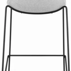 Kokoon Design Chaises Et Tabourets De Bar Tabouret De Bar En Tissu Gris Clair Et Métal Noir H112cm -Bancs Soldes tabouret de bar en tissu gris clair et metal noir h112cm 4