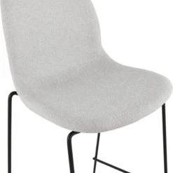 Kokoon Design Chaises Et Tabourets De Bar Tabouret De Bar En Tissu Gris Clair Et Métal Noir H112cm -Bancs Soldes tabouret de bar en tissu gris clair et metal noir h112cm 5