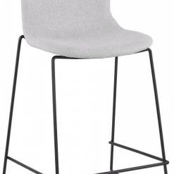 Kokoon Design Chaises Et Tabourets De Bar Tabouret De Bar En Tissu Gris Clair Et Métal Noir H112cm