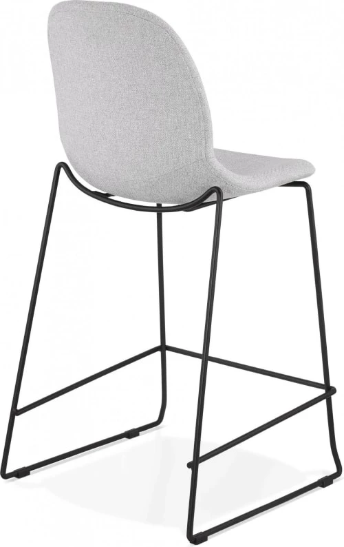 Kokoon Design Chaises Et Tabourets De Bar Tabouret De Bar En Tissu Gris Clair Et Métal Noir H112cm 6 Kokoon Design Chaises Et Tabourets De Bar Tabouret De Bar En Tissu Gris Clair Et Métal Noir H112cm – Image 4