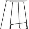 Kokoon Design Chaises Et Tabourets De Bar Tabouret De Bar En Tissu Gris Clair Et Métal Noir H95cm -Bancs Soldes tabouret de bar en tissu gris clair et metal noir h95cm