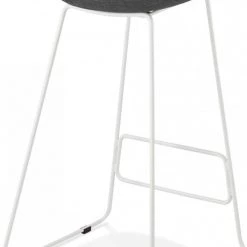 Kokoon Design Chaises Et Tabourets De Bar Tabouret De Bar En Tissu Gris Et Métal Blanc H95cm -Bancs Soldes tabouret de bar en tissu gris et metal blanc h95cm 3