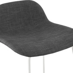 Kokoon Design Chaises Et Tabourets De Bar Tabouret De Bar En Tissu Gris Et Métal Blanc H95cm -Bancs Soldes tabouret de bar en tissu gris et metal blanc h95cm 5