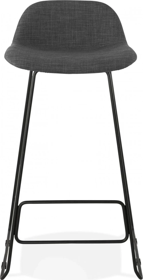 Kokoon Design Chaises Et Tabourets De Bar Tabouret De Bar En Tissu Gris Et Métal Noir H95cm 4 Kokoon Design Chaises Et Tabourets De Bar Tabouret De Bar En Tissu Gris Et Métal Noir H95cm – Image 2