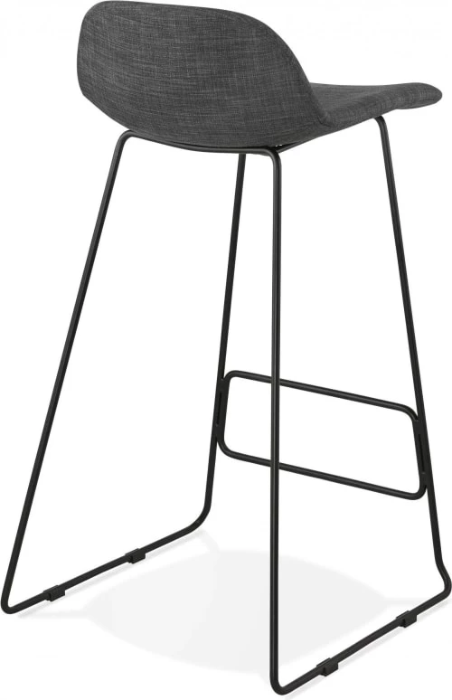 Kokoon Design Chaises Et Tabourets De Bar Tabouret De Bar En Tissu Gris Et Métal Noir H95cm 6 Kokoon Design Chaises Et Tabourets De Bar Tabouret De Bar En Tissu Gris Et Métal Noir H95cm – Image 4