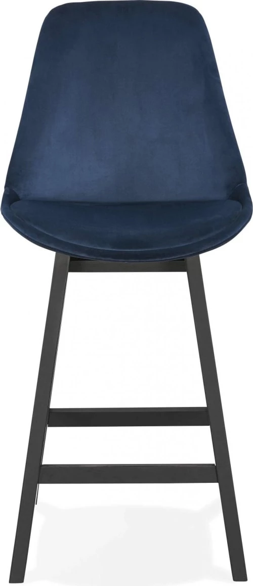 Kokoon Design Chaises Et Tabourets De Bar Tabouret De Bar En Velour Bleu Et Bois Noir H103cm 4 Kokoon Design Chaises Et Tabourets De Bar Tabouret De Bar En Velour Bleu Et Bois Noir H103cm – Image 2