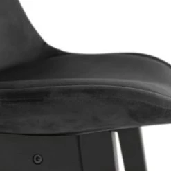 Kokoon Design Chaises Et Tabourets De Bar Tabouret De Bar En Velour Noir Et Bois Noir H103cm -Bancs Soldes tabouret de bar en velour noir et bois noir h103cm 3
