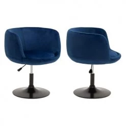 Happy Garden Chaises Et Tabourets De Bar Tabouret De Bar En Velours Bleu -Bancs Soldes tabouret de bar en velours bleu 8