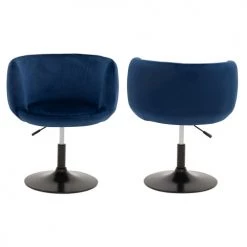 Happy Garden Chaises Et Tabourets De Bar Tabouret De Bar En Velours Bleu -Bancs Soldes tabouret de bar en velours bleu 9