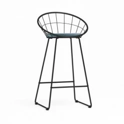 Potiron Paris Chaises Et Tabourets De Bar Tabouret De Bar En Velours Bleu Perle