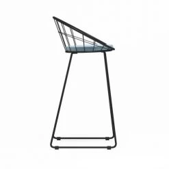 Potiron Paris Chaises Et Tabourets De Bar Tabouret De Bar En Velours Bleu Perle -Bancs Soldes tabouret de bar en velours bleu perle 4