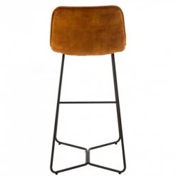 Meubles & Design Chaises Et Tabourets De Bar Tabouret De Bar En Velours Et Métal Camel -Bancs Soldes tabouret de bar en velours et metal camel 4