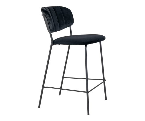 Meubles & Design Chaises Et Tabourets De Bar Tabouret De Bar En Velours Et Pieds Métal Noirs 5 Meubles & Design Chaises Et Tabourets De Bar Tabouret De Bar En Velours Et Pieds Métal Noirs – Image 3