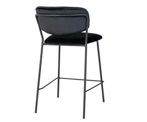 Meubles & Design Chaises Et Tabourets De Bar Tabouret De Bar En Velours Et Pieds Métal Noirs 6 Meubles & Design Chaises Et Tabourets De Bar Tabouret De Bar En Velours Et Pieds Métal Noirs – Image 4