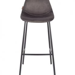 Dutchbone Chaises Et Tabourets De Bar Tabouret De Bar En Velours Gris
