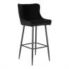Meubles & Design Chaises Et Tabourets De Bar Tabouret De Bar En Velours Matelassé Noir -Bancs Soldes tabouret de bar en velours matelasse noir