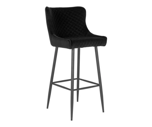 Meubles & Design Chaises Et Tabourets De Bar Tabouret De Bar En Velours Matelassé Noir 3 Meubles & Design Chaises Et Tabourets De Bar Tabouret De Bar En Velours Matelassé Noir