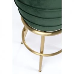 Kare Design Chaises Et Tabourets De Bar Tabouret De Bar En Velours Vert Et Acier Doré -Bancs Soldes tabouret de bar en velours vert et acier dore 4