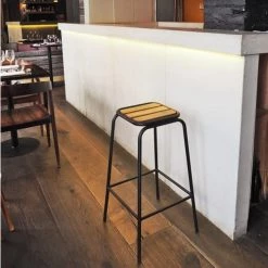 Decoclico Factory Chaises Et Tabourets De Bar Tabouret De Bar Esprit Industriel Noir -Bancs Soldes tabouret de bar esprit industriel noir 3