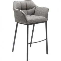 Kare Design Chaises Et Tabourets De Bar Tabouret De Bar Gris Et Acier -Bancs Soldes tabouret de bar gris et acier 10