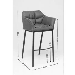 Kare Design Chaises Et Tabourets De Bar Tabouret De Bar Gris Et Acier -Bancs Soldes tabouret de bar gris et acier 11