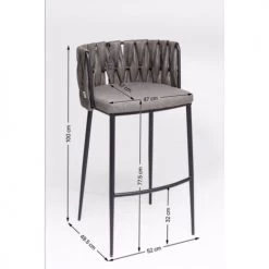 Kare Design Chaises Et Tabourets De Bar Tabouret De Bar Gris Et Acier -Bancs Soldes tabouret de bar gris et acier 4