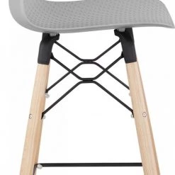 Kokoon Design Chaises Et Tabourets De Bar Tabouret De Bar Gris Et Bois Naturel H108cm -Bancs Soldes tabouret de bar gris et bois naturel h108cm 2