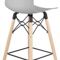Kokoon Design Chaises Et Tabourets De Bar Tabouret De Bar Gris Et Bois Naturel H108cm -Bancs Soldes tabouret de bar gris et bois naturel h108cm 3